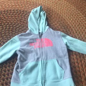 Girls north face sweat jacket